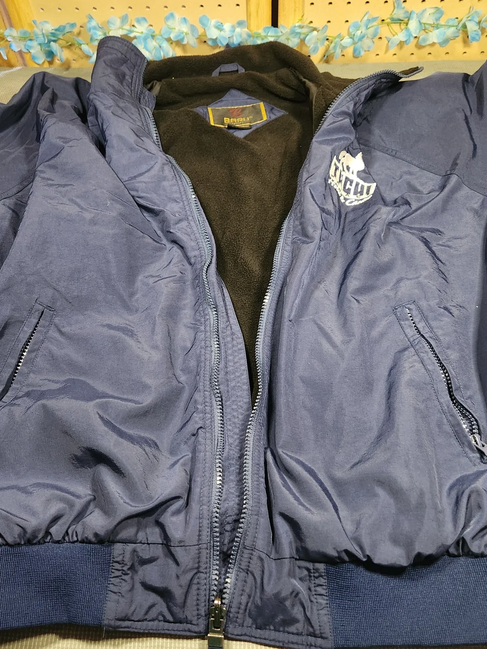 Baru Sports Navy Blue 'Tachi Palace lotel & Casino' Bomber Jacket - Size XL
